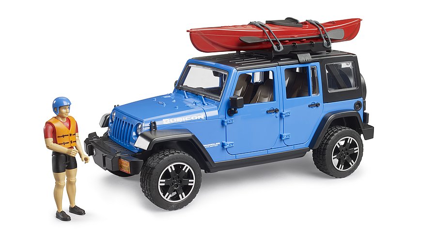  Jeep Wrangler Rubicon Unlimited con kayak e personaggio