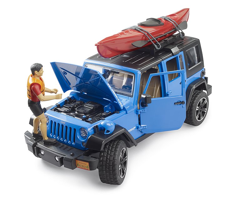  Jeep Wrangler Rubicon Unlimited con kayak e personaggio