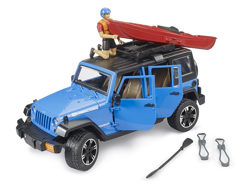  Jeep Wrangler Rubicon Unlimited con kayak e personaggio