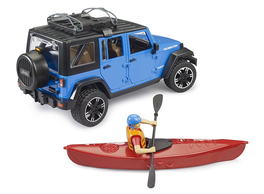  Jeep Wrangler Rubicon Unlimited con kayak e personaggio