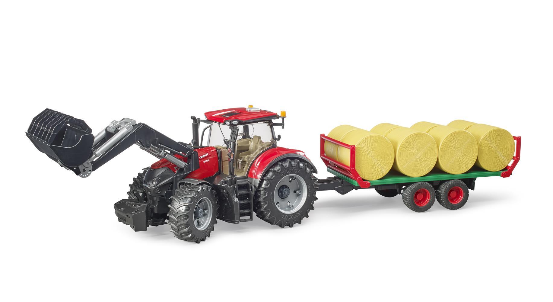 Trattore Case Ih Optum 300 Cvx Con Benna E Rimorchio Porta Balle Fieno