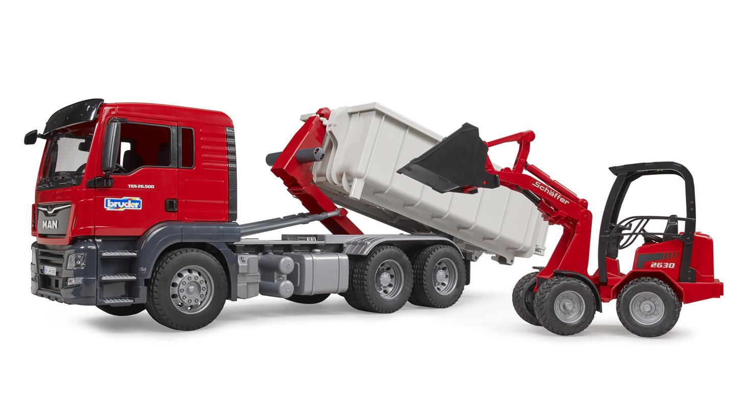  MAN TGS camion container ribaltabile con Schaeffer